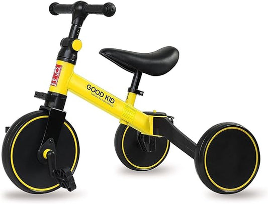 دراجة ثلاثية العجلات متعددة الوظائف للأطفال 3 في 1 - التوازن والدواسة ومتعة الرحلات الثلاثية